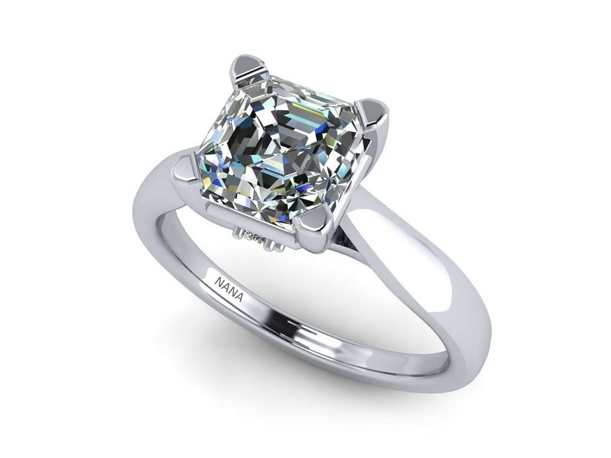 1.50ct Asscher Solitaire Silver CZ Engagement Ring Z701747