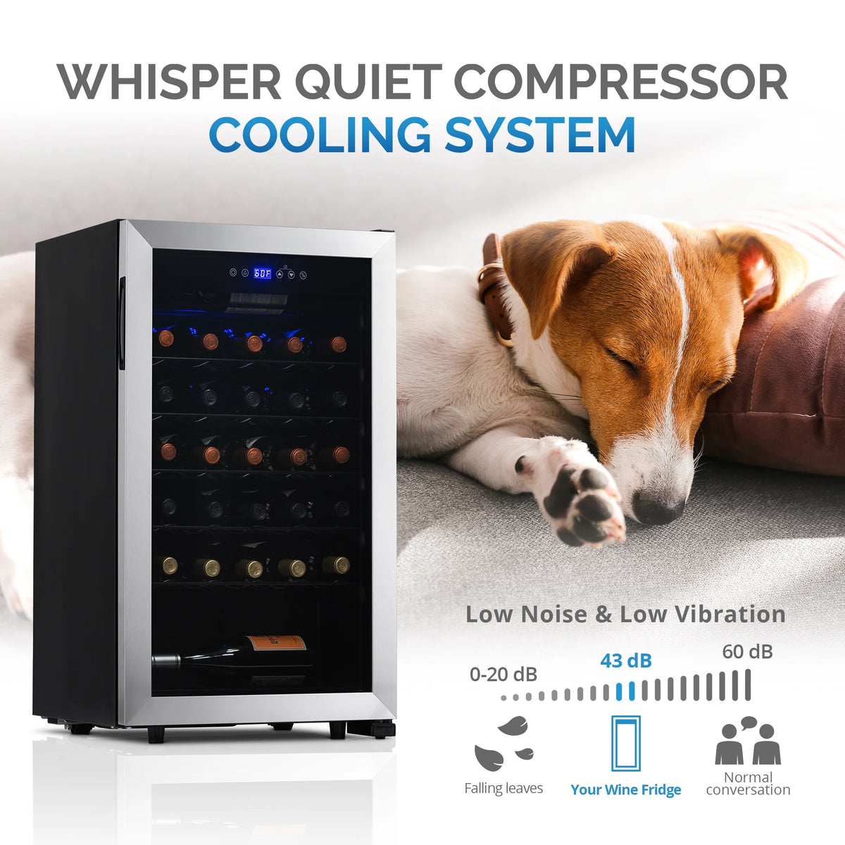 33 Bottle Stainless Steel Compressor Wine Fridge Q97788