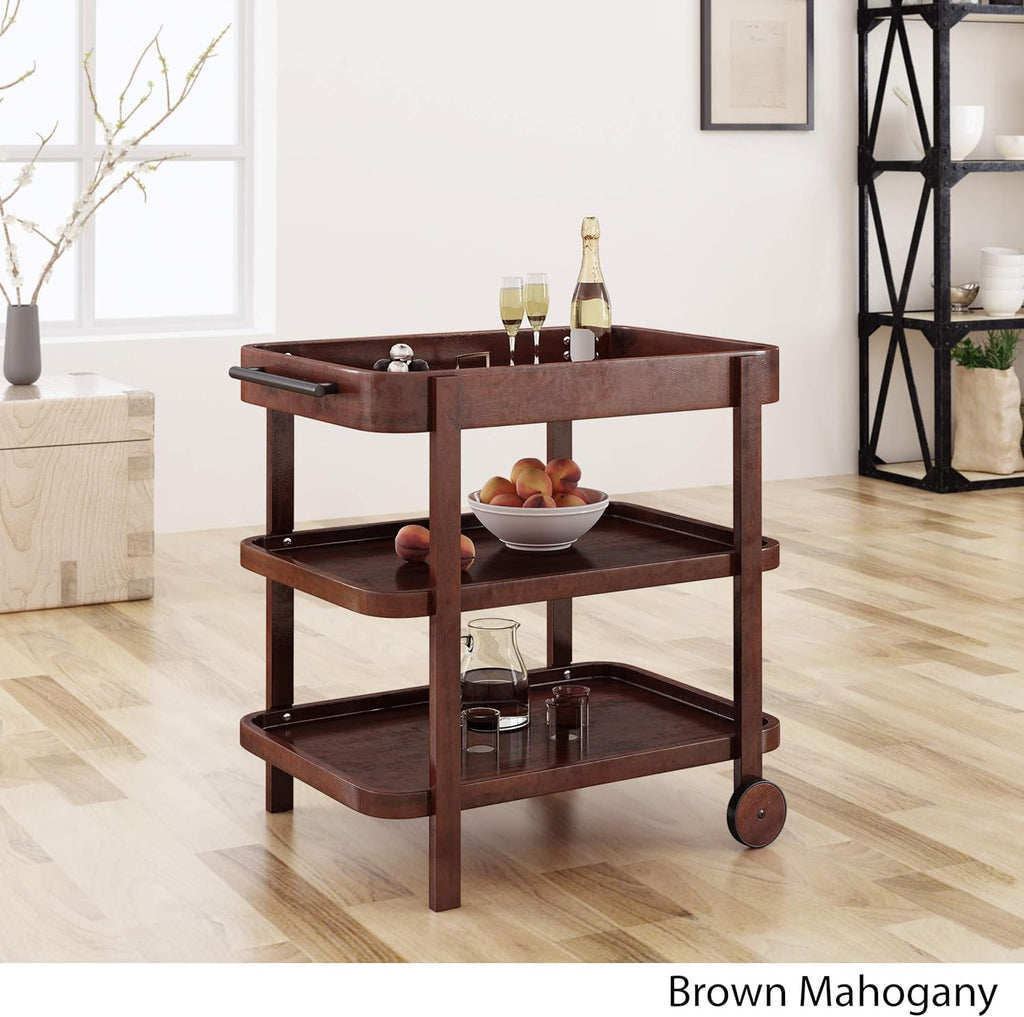 3-Tier Solid Acacia Wood Bar Cart N174247