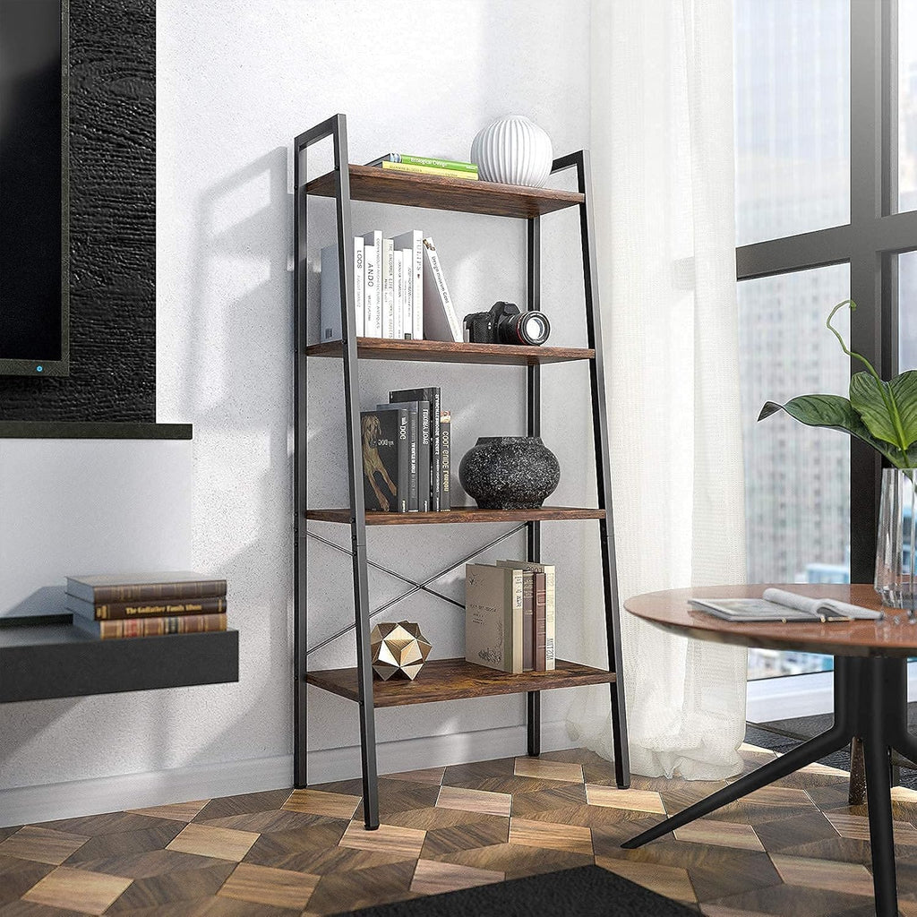 4-Tier Wood Ladder Shelf Bookcase M4070