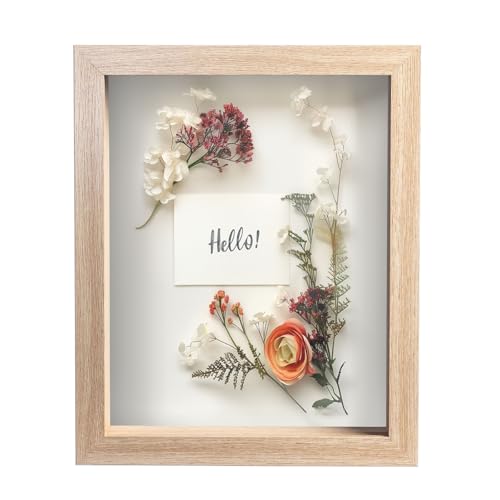 11” x 11” Dark Oak Wooden Shadow Box Frame with Tempered Glass O76316