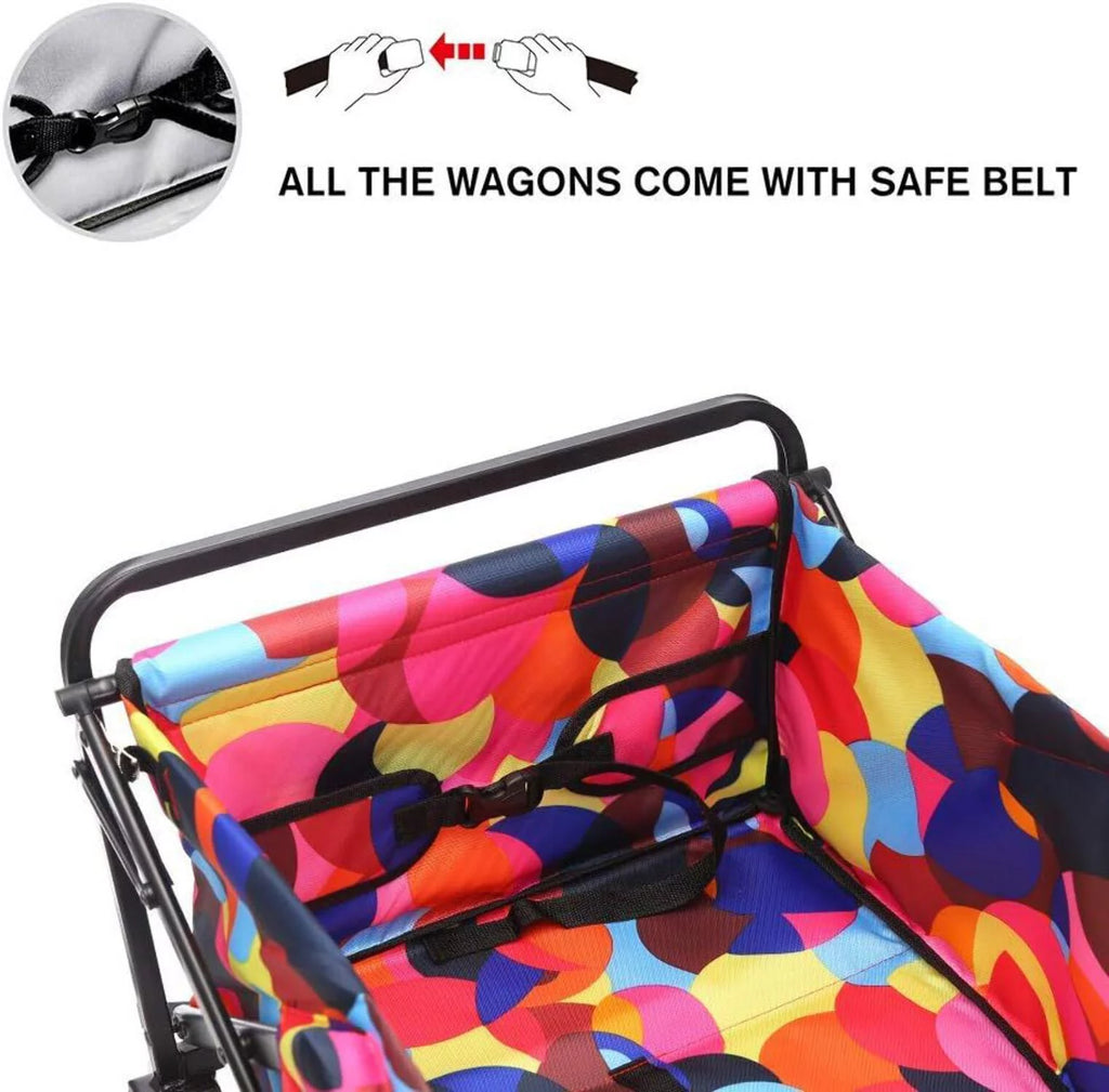 Collapsible Folding Utility Wagon Cart 5" Solid Rubber Wheels T487676