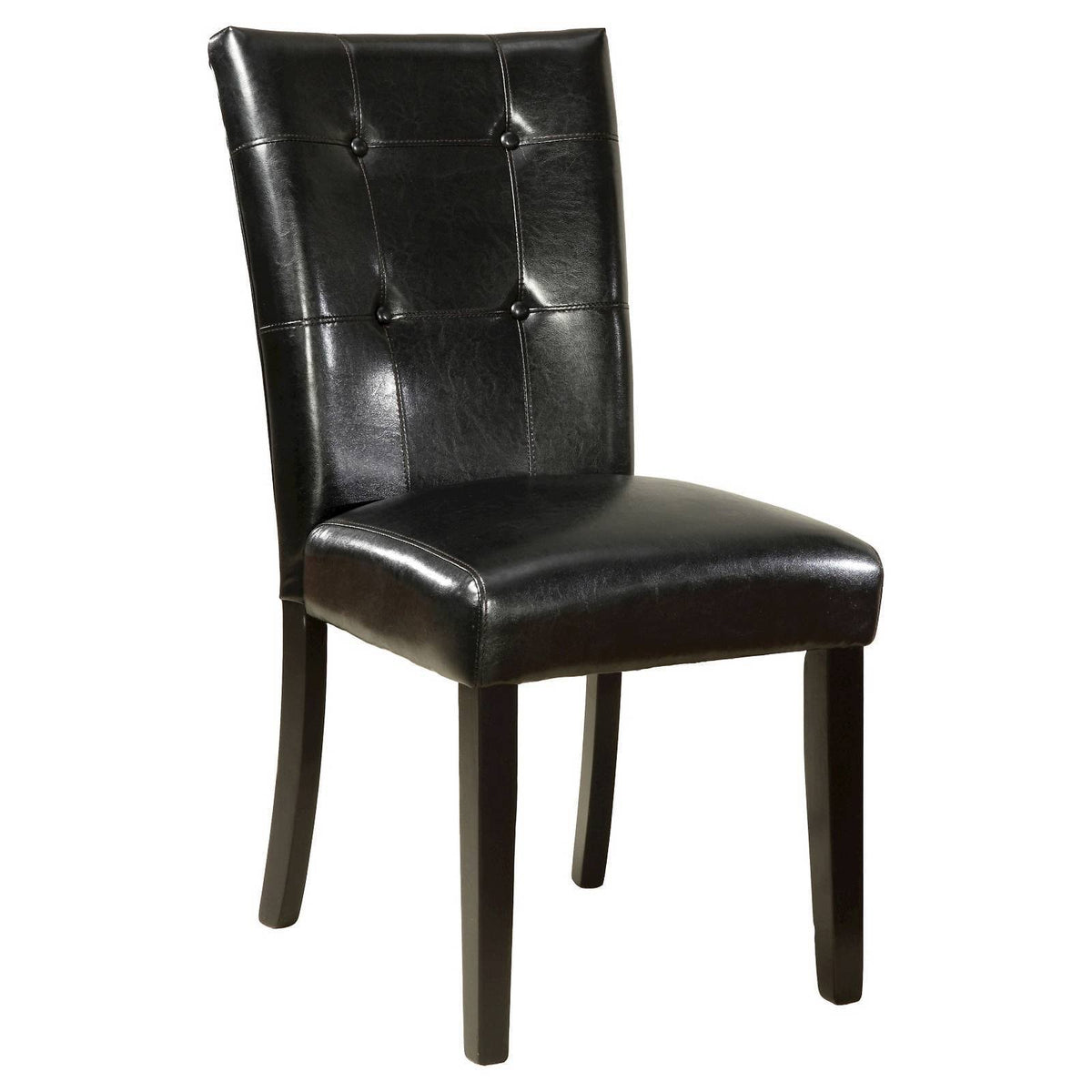 Black Leatherette Wood Side Chair Set of 2 S74643