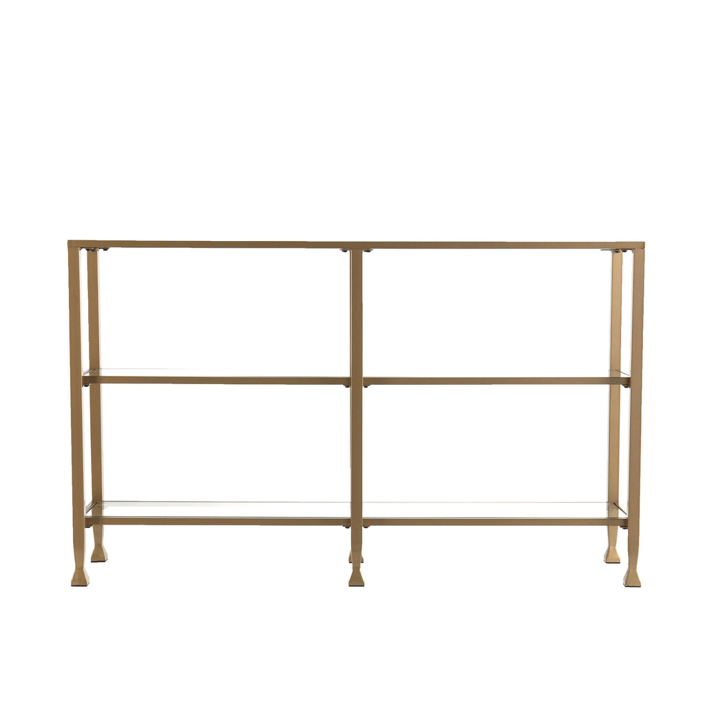 Gold Metal and Glass Console Table Z2796
