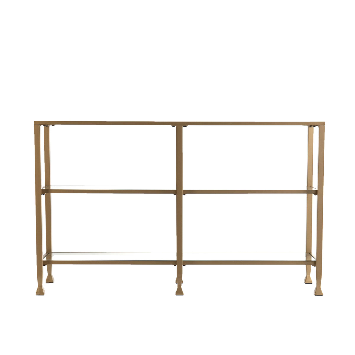 Gold Metal and Glass Console Table Z2796