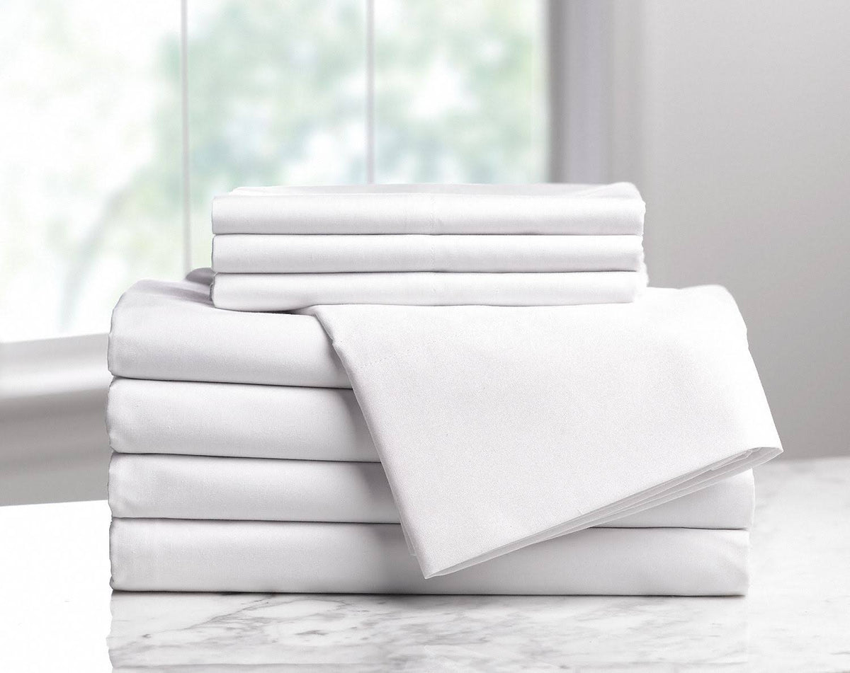 White King Size Fitted Sheet, 80 in. L, Pack of 6 I222684