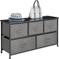 5 Removable Fabric Drawers Light Yellow White Storage Dresser F72052