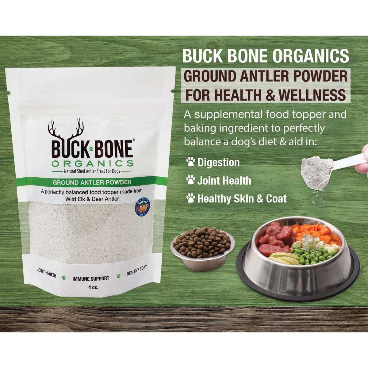 Ground Wild Elk and Deer Antler Powder for Dogs G9105