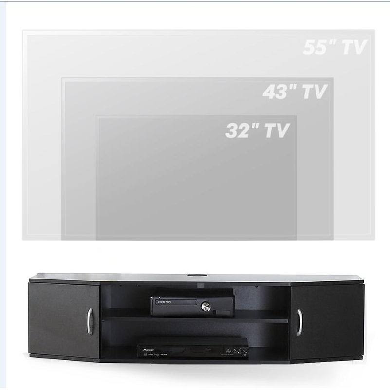 Wall Mounted TV Media Console Storage Hutch - 43.3 - Black S959964