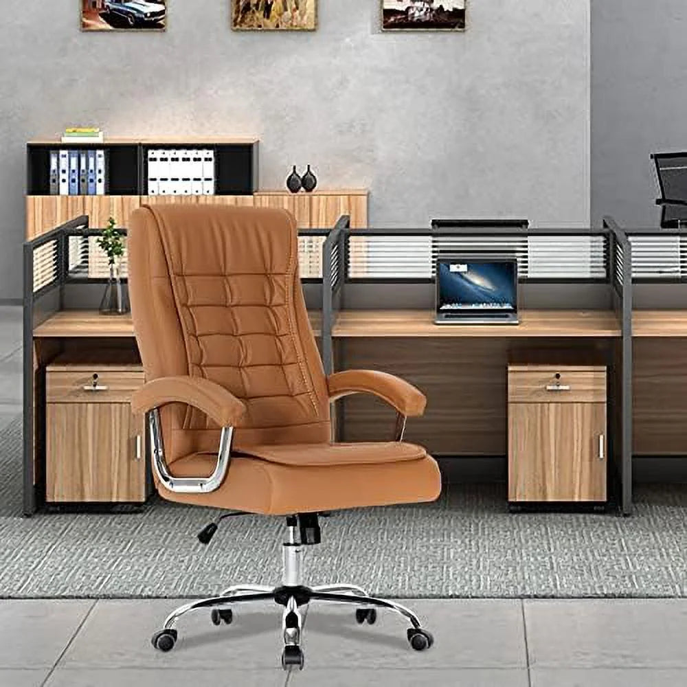 Black Adjustable Leather Executive Office Chair E7627