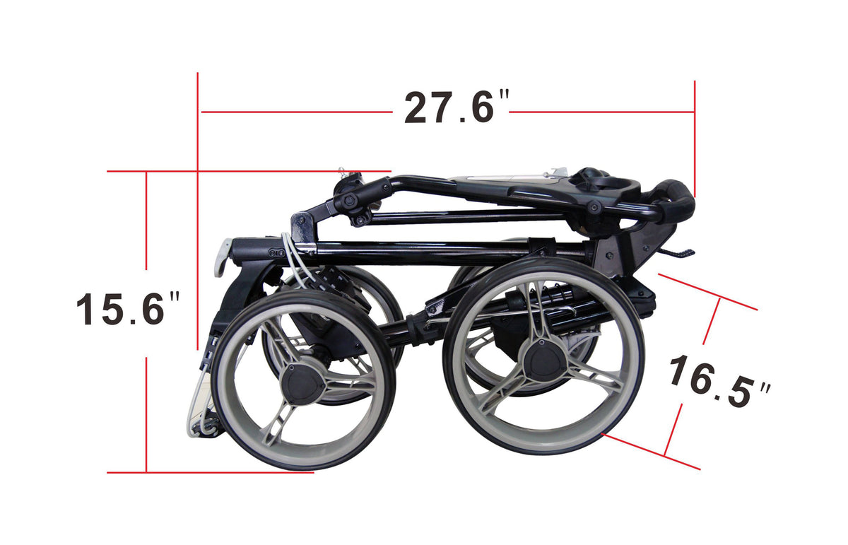 4 Wheel Folding Push Pull Golf Cart Black/Blue X517730