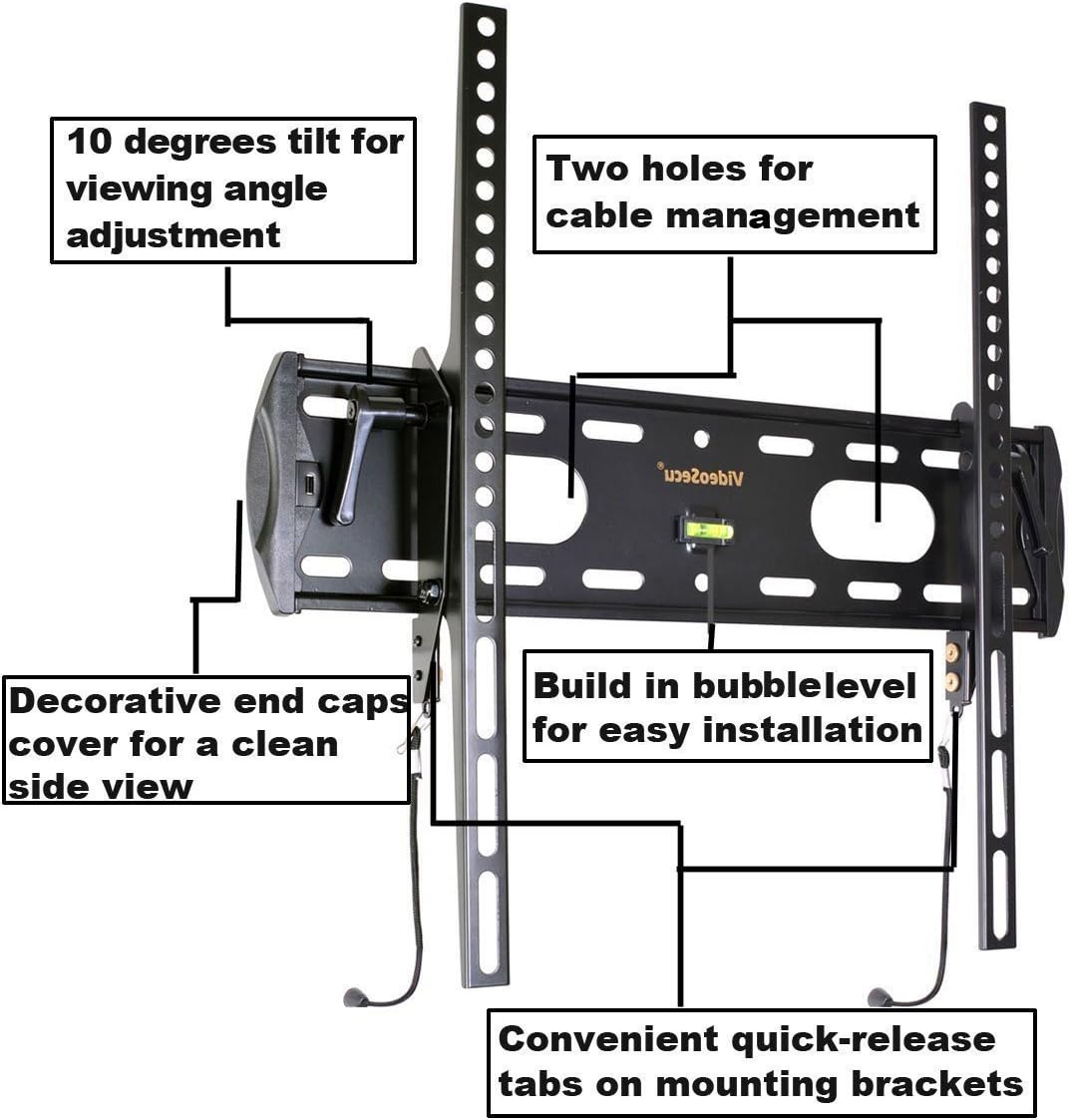 Tilt Low Profile TV Wall Mount for 26"-47" LED LCD TV with VESA 200x100 to 400x400 Y987