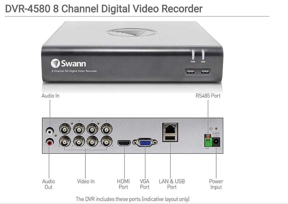 8 Channel 4 Camera Wired Security System 1080p HD DVR 1TB HDD P548494