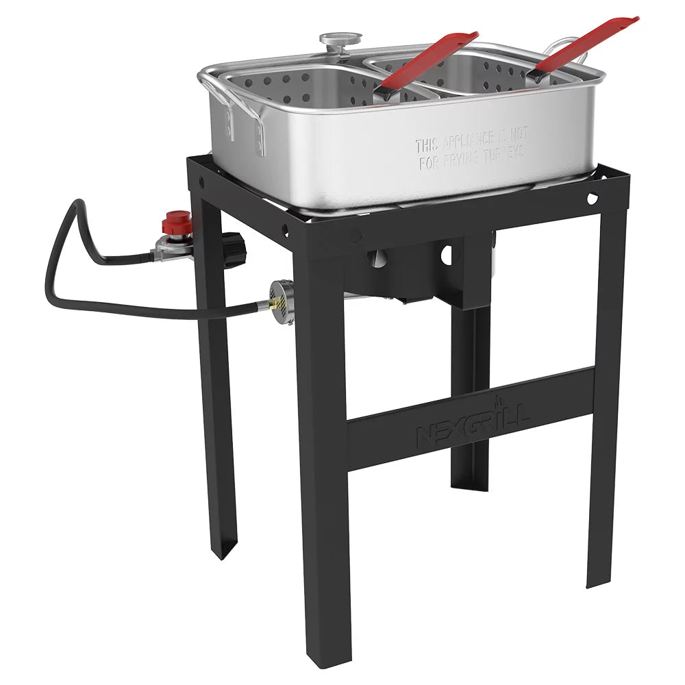 18 Qt Aluminum Fish Fryer with Double Basket E8789