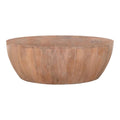 35.5" Drum Shaped Wood Coffee Table Brown F419