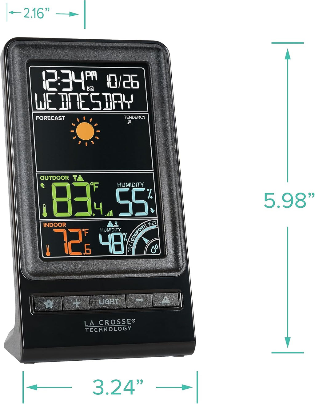 Black Digital Wireless Forecast Station S5526