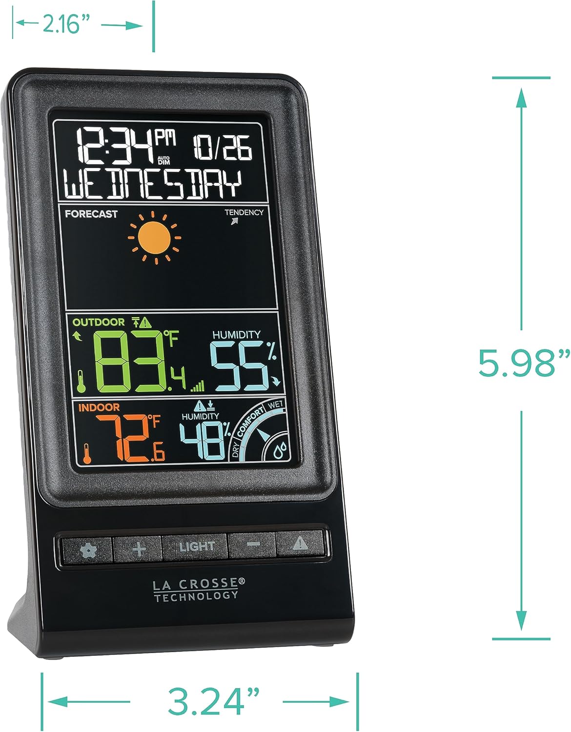 Black Digital Wireless Forecast Station S5526