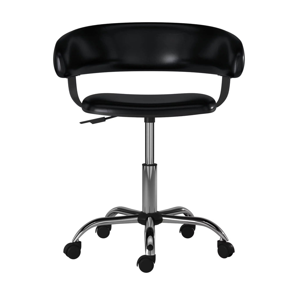 Black Low-Back Desk Chair with Castors B9834