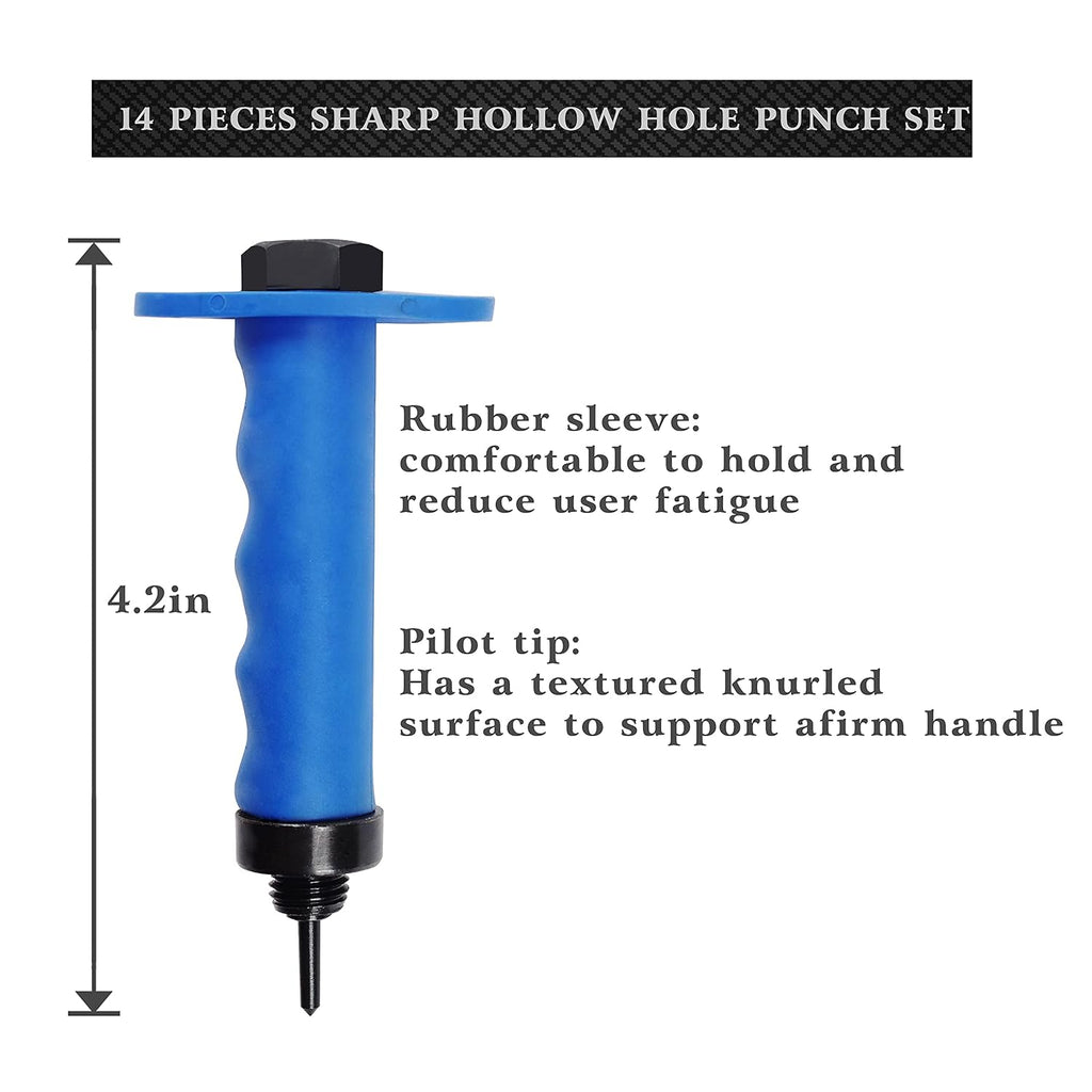 14 pcs Hollow Punch Kit with Storage Case R585