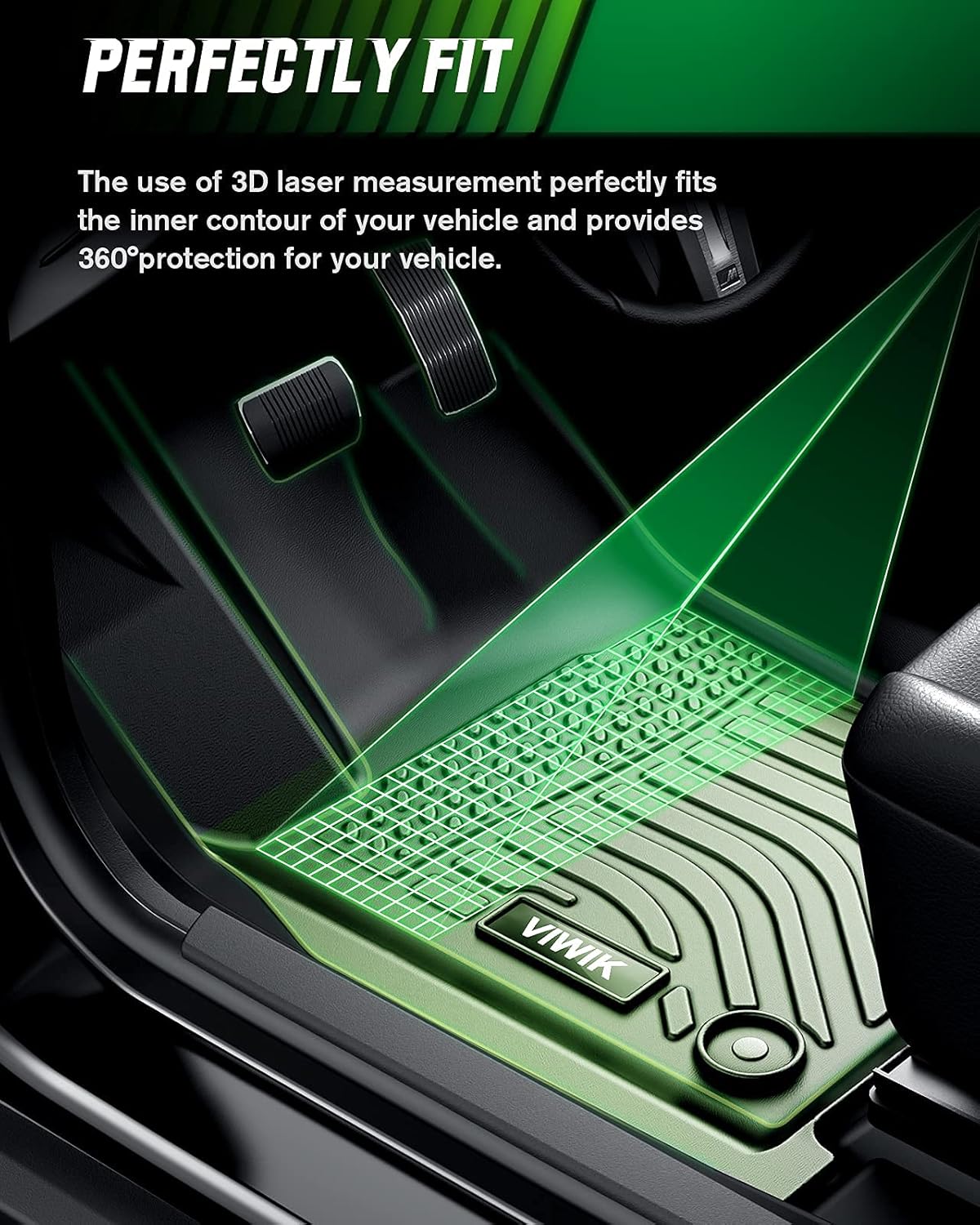 All Weather TPE Black Car Floor Mats Full Set S6136