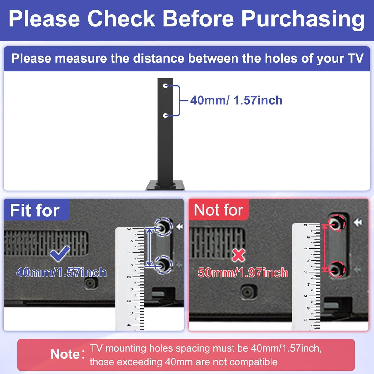 Metal TV Legs for 40mm Center-to-Center Hole Distance I183953