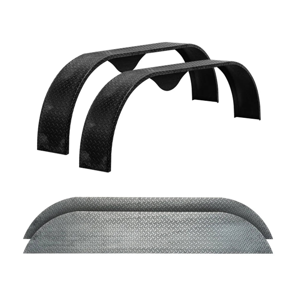 Tandem Axle 9x72 Steel Diamond Plate Trailer Fender Pair Y507109