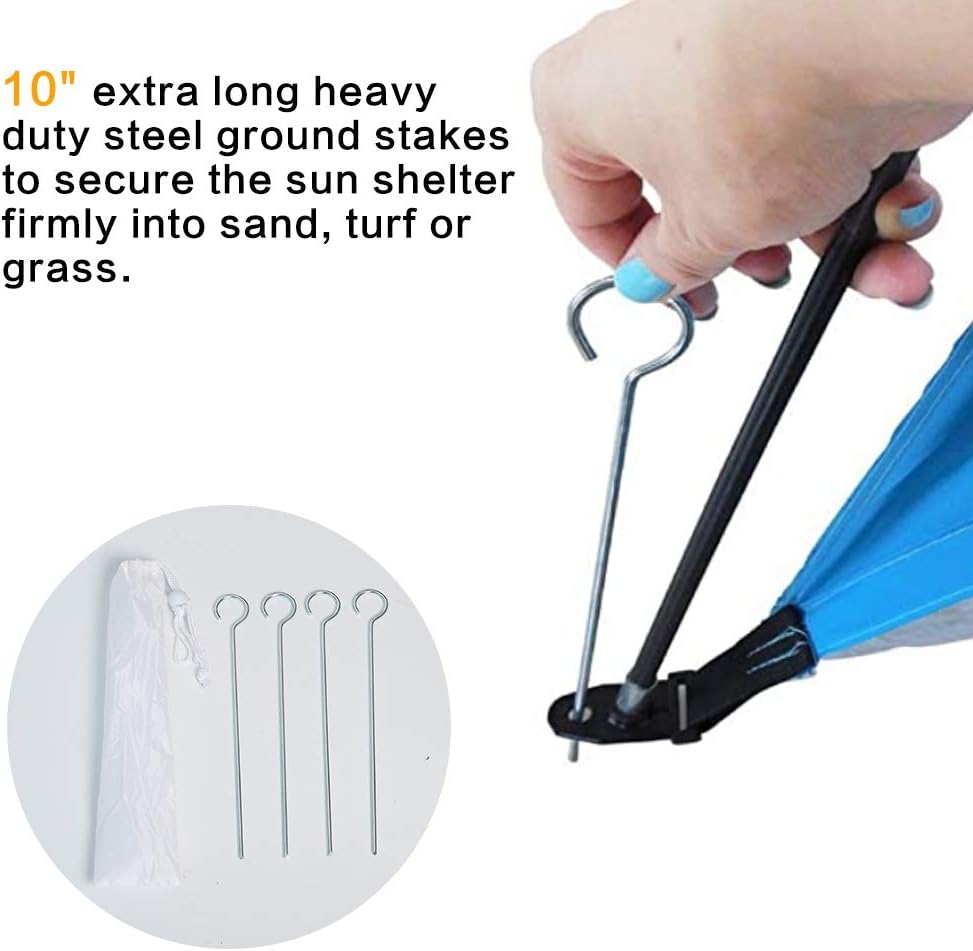 Portable Sun Shelter Beach Tent, 9ft Large Tent, UV Protection, Blue Z91795