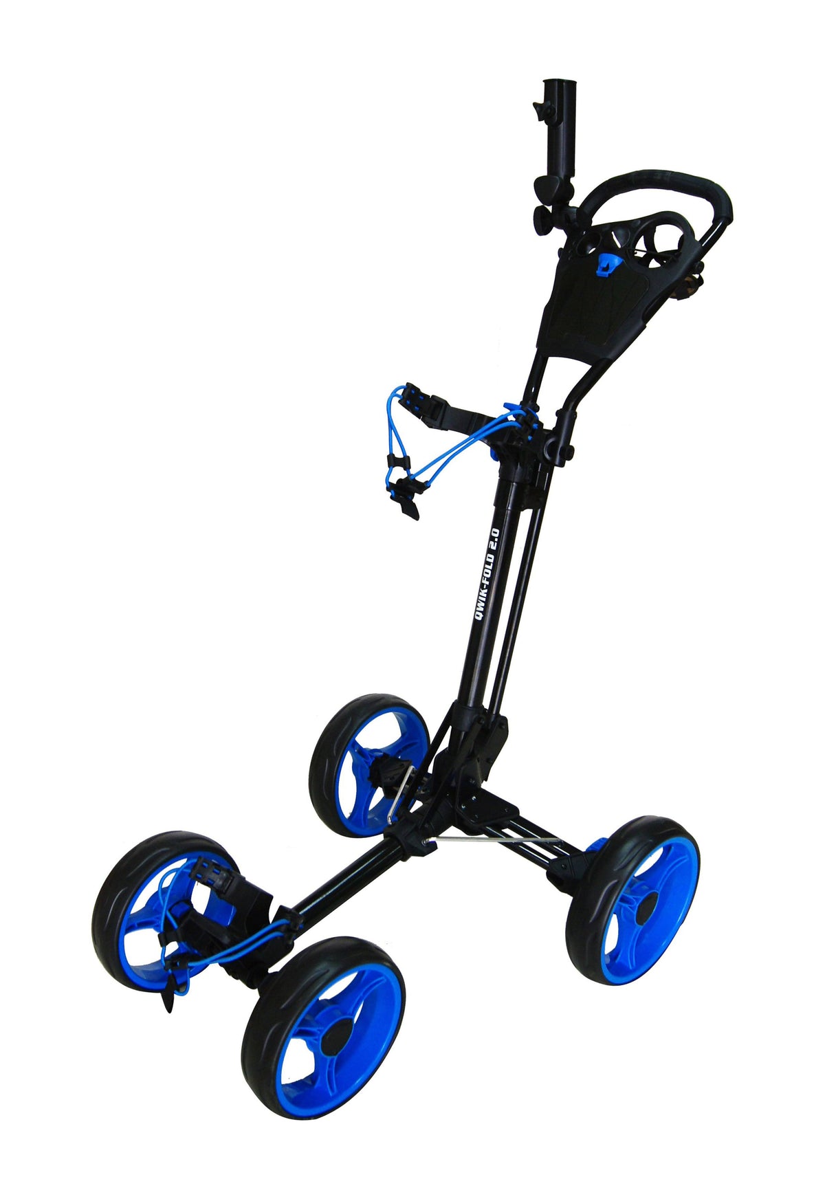 4 Wheel Folding Push Pull Golf Cart Black/Blue X517730