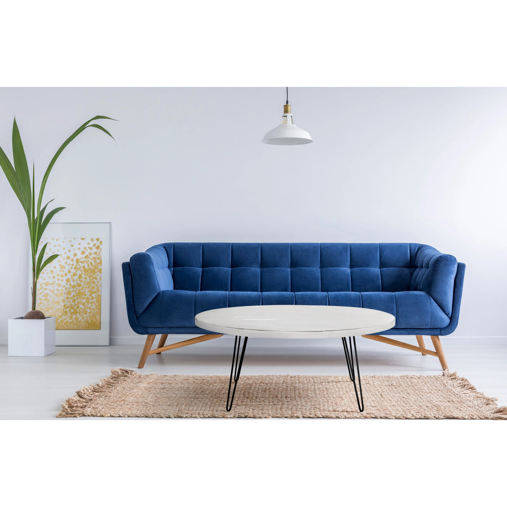 White Wood Oval Cocktail Table L147425