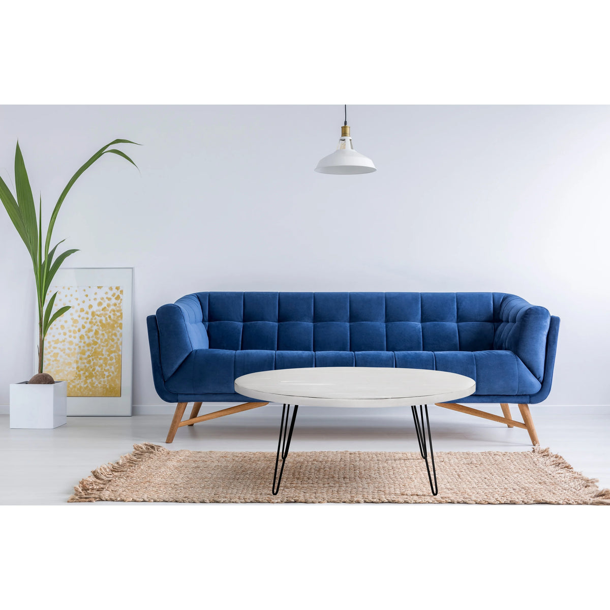 White Wood Oval Cocktail Table L147425