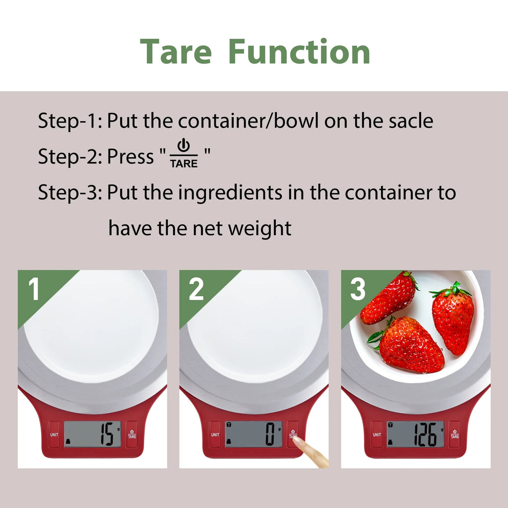 Round Stainless Steel Digital Kitchen Scale J10292