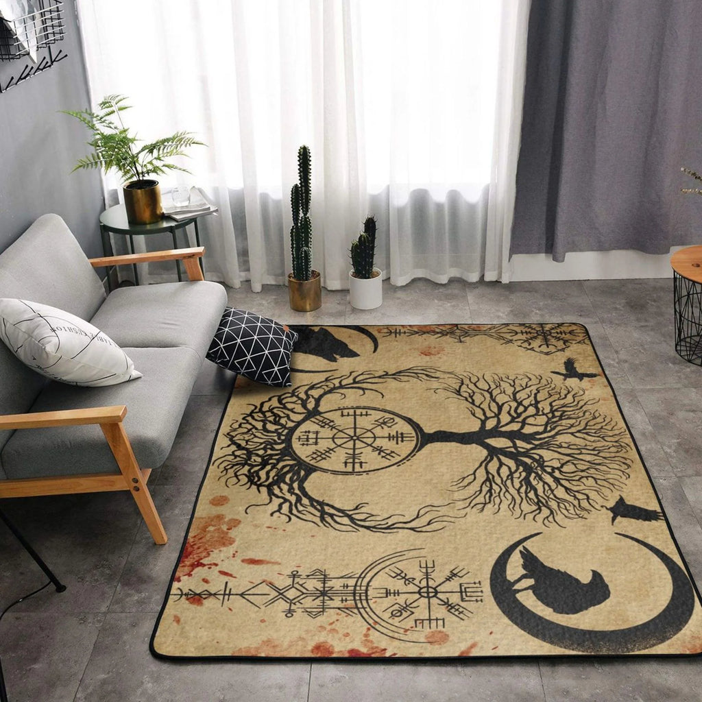 Yellow Non-Slip Machine Washable Area Rug, 63x48 inches K3431