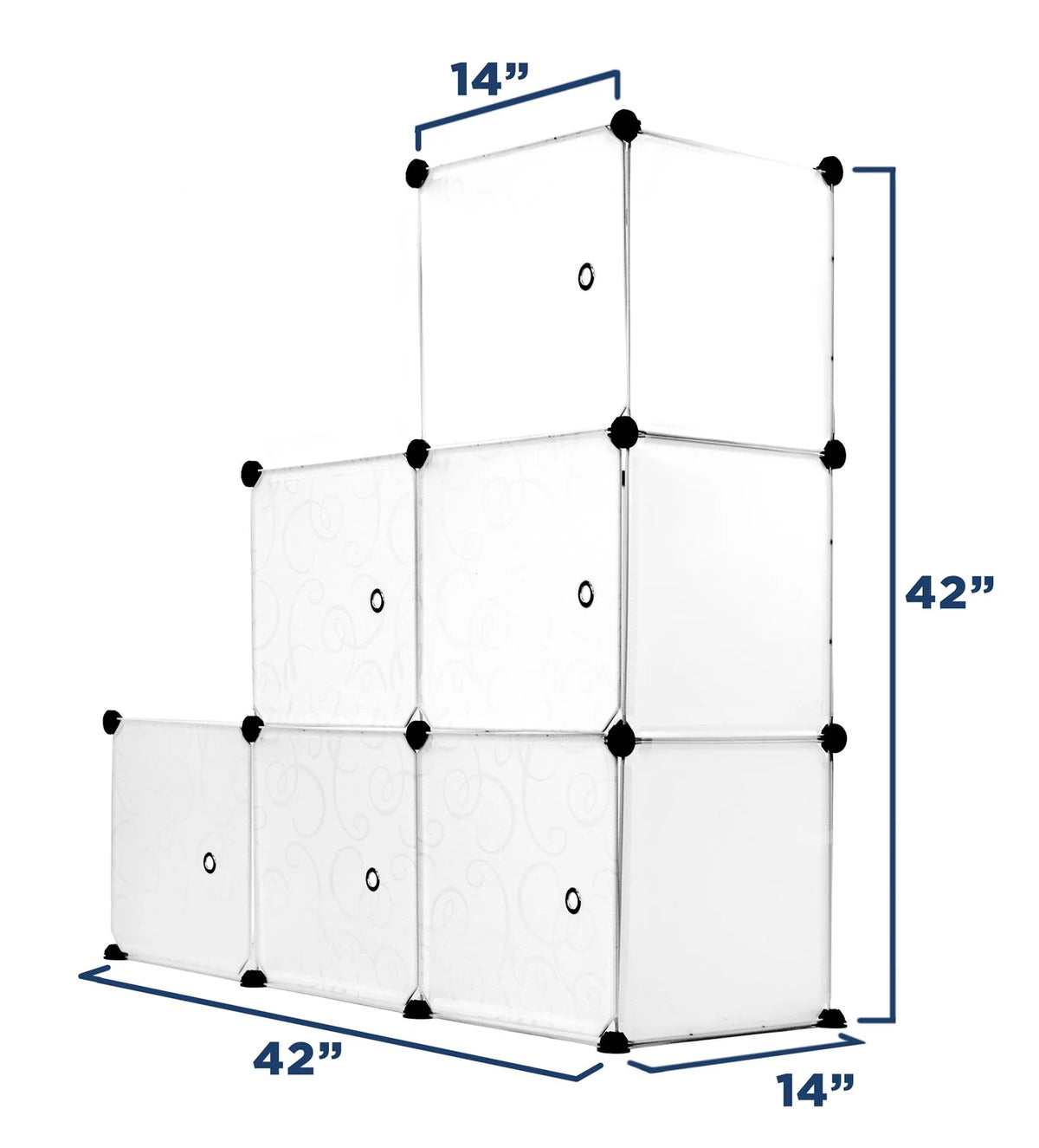 6 Cube Stackable Storage Organizer with Doors K925