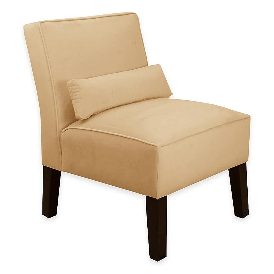 Beige Velvet Armless Chair V243669