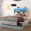 Queen Size Wood Storage Bed with 4 Drawers Y946377