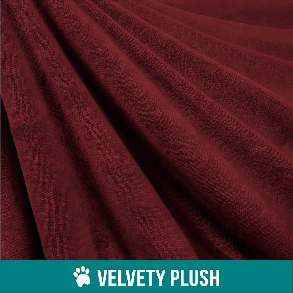 Waterproof Sherpa Fleece Dog Blanket 60x40 Wine Red N4140