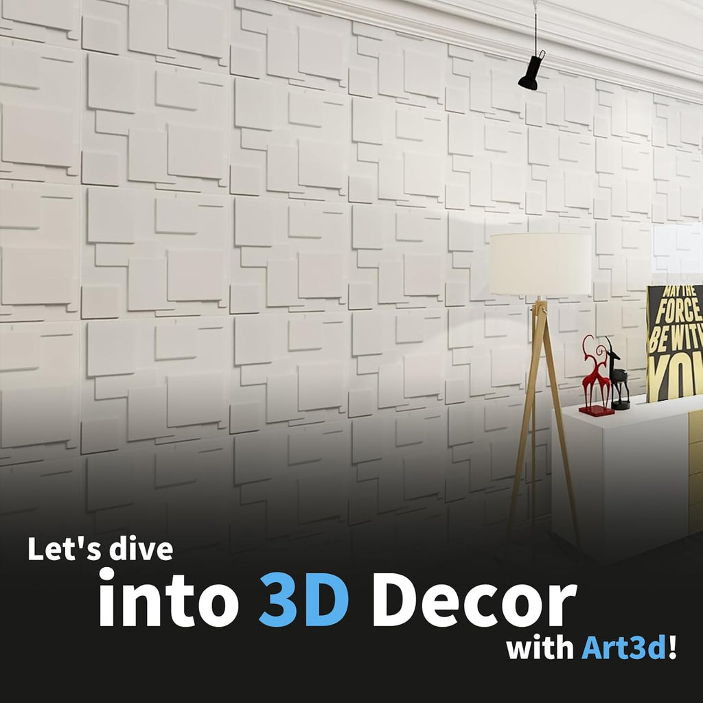 White PVC 3D Wall Panel, 32 Sq.FT T5170