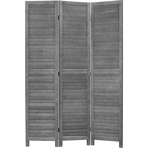 Brown 3 Panel Wood Folding Room Divider Z482
