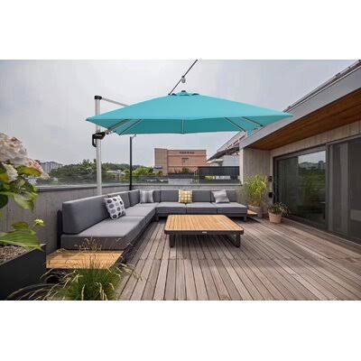 Light Blue Square Cantilever Umbrella K73952