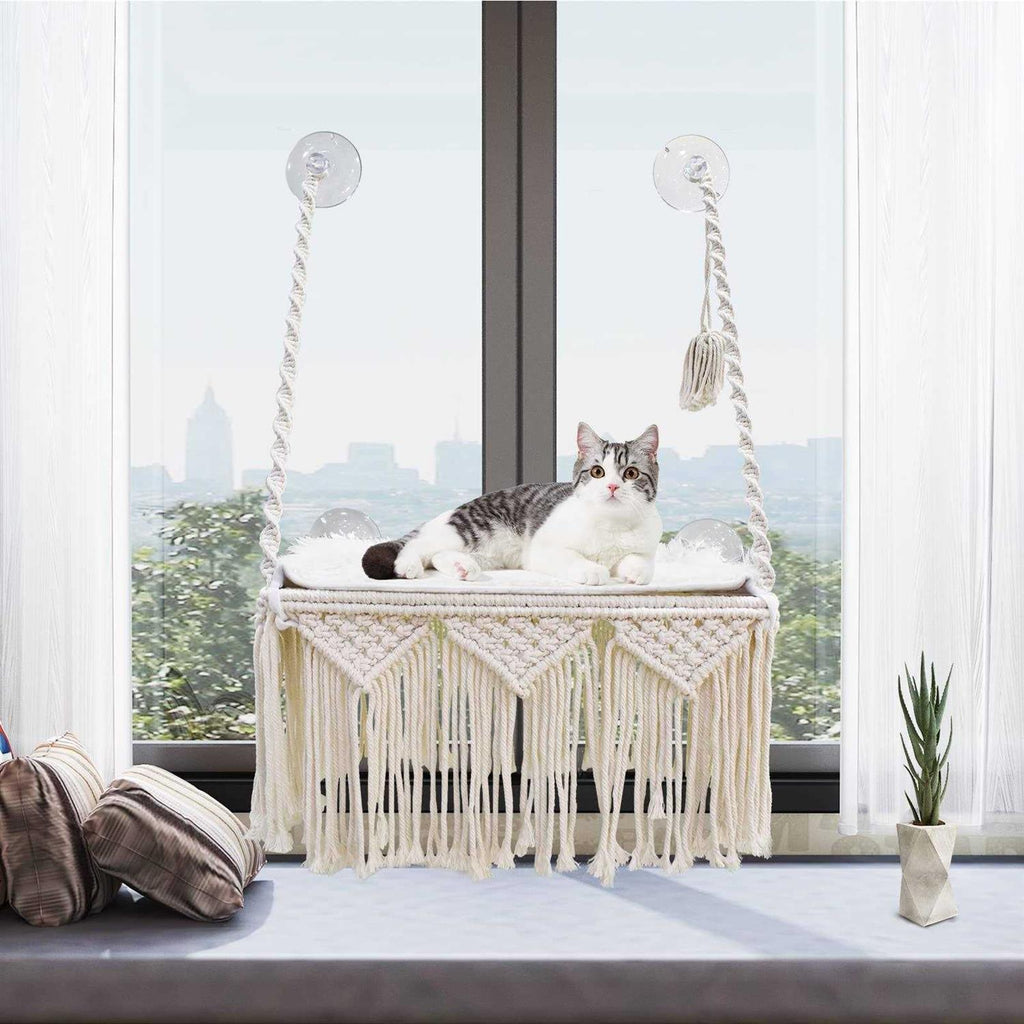 Macrame Cat Window Perch Hammock Z455585