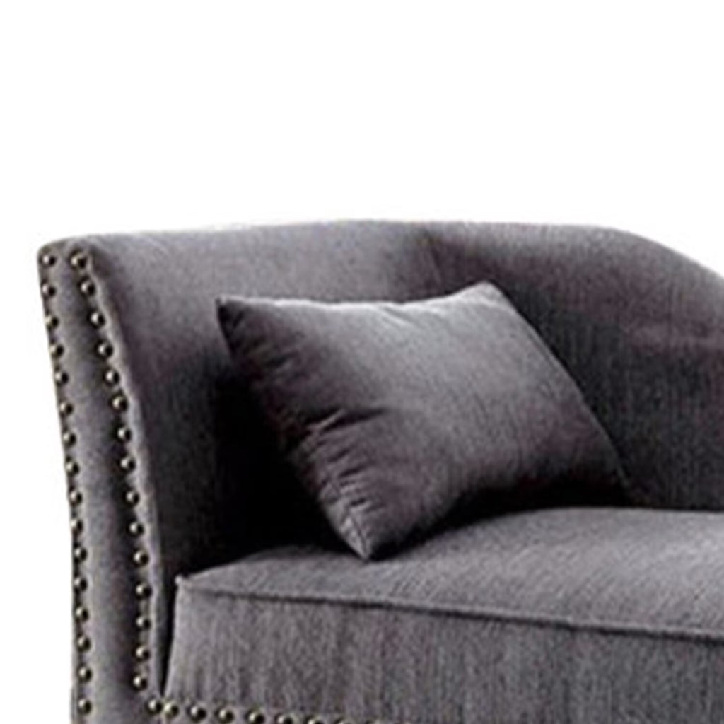 Gray Linen Like Fabric Chaise T52225