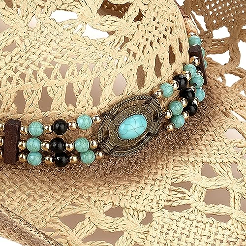 Straw Cowboy Hat with Two Decorative Bands L24249