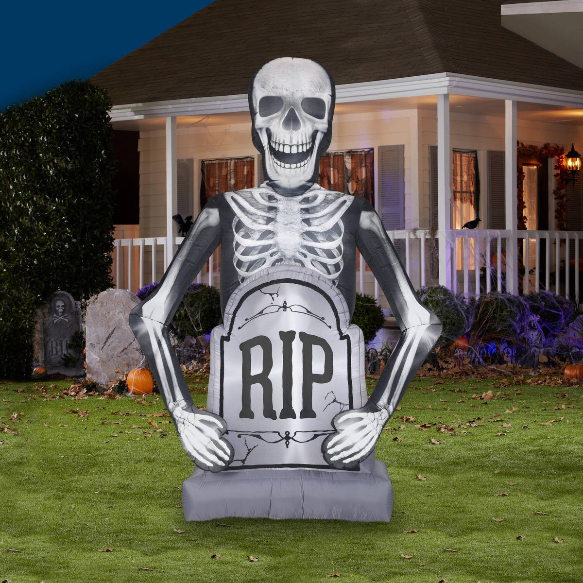 10 ft Tall Multicolored Airblown Skeleton Q888