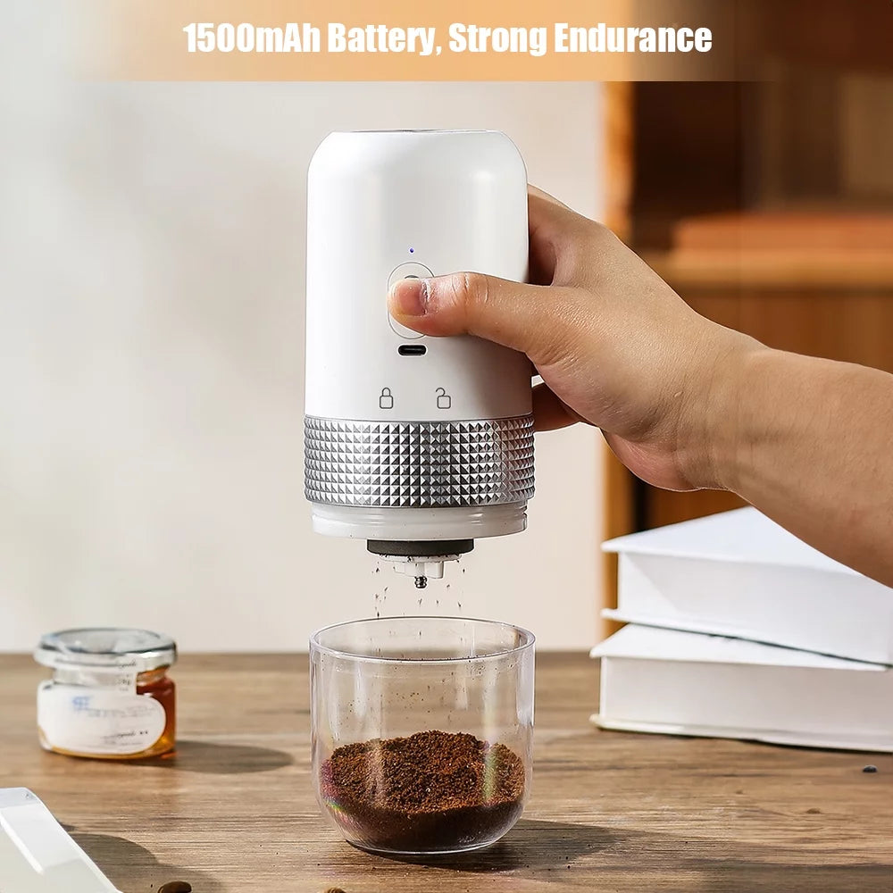 Portable Electric Burr Coffee Grinder 13W 200ml USB Rechargeable Adjustable Cordless T102013