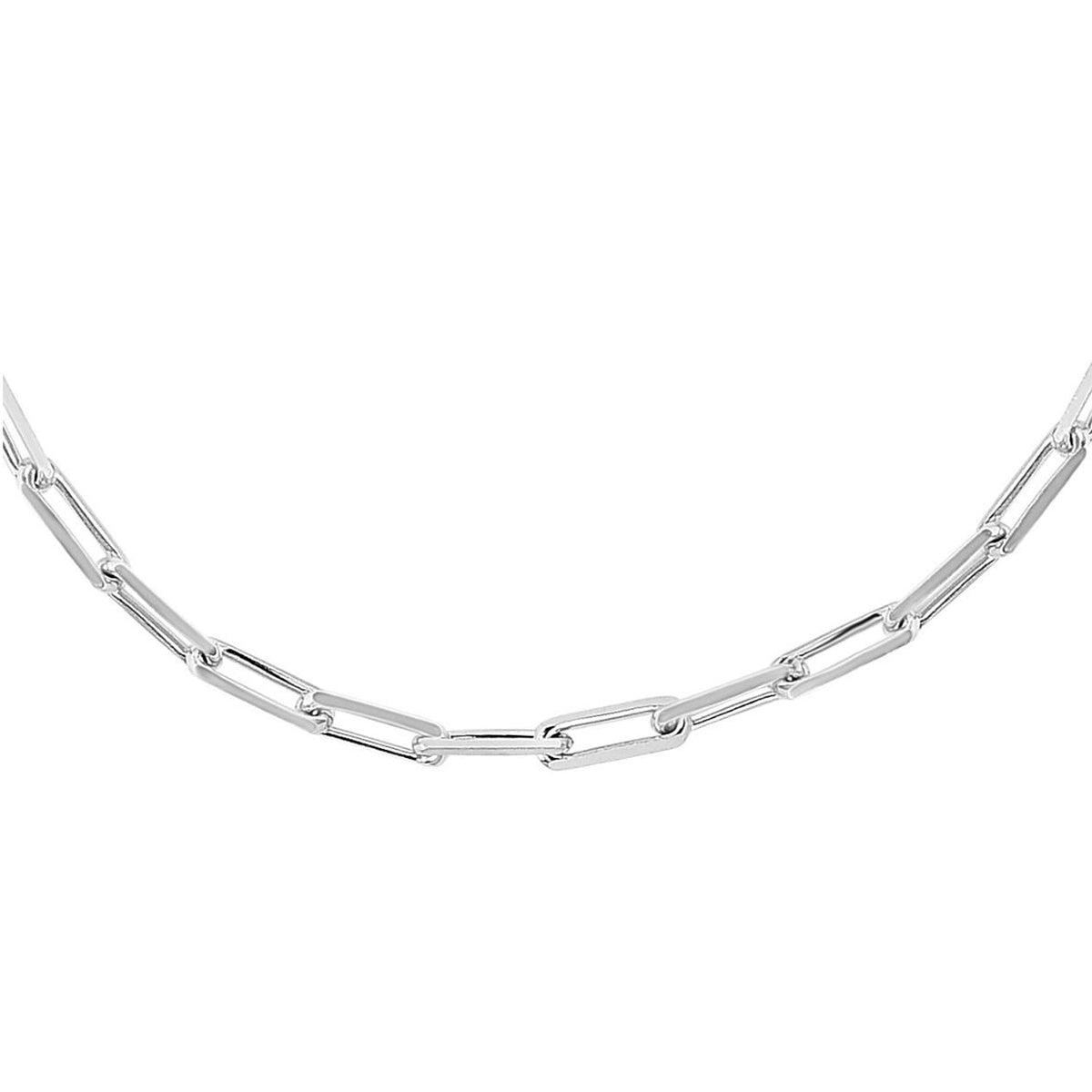 Sterling Silver Paperclip Chain Bracelet with Lobster Clasp - 10" C39720