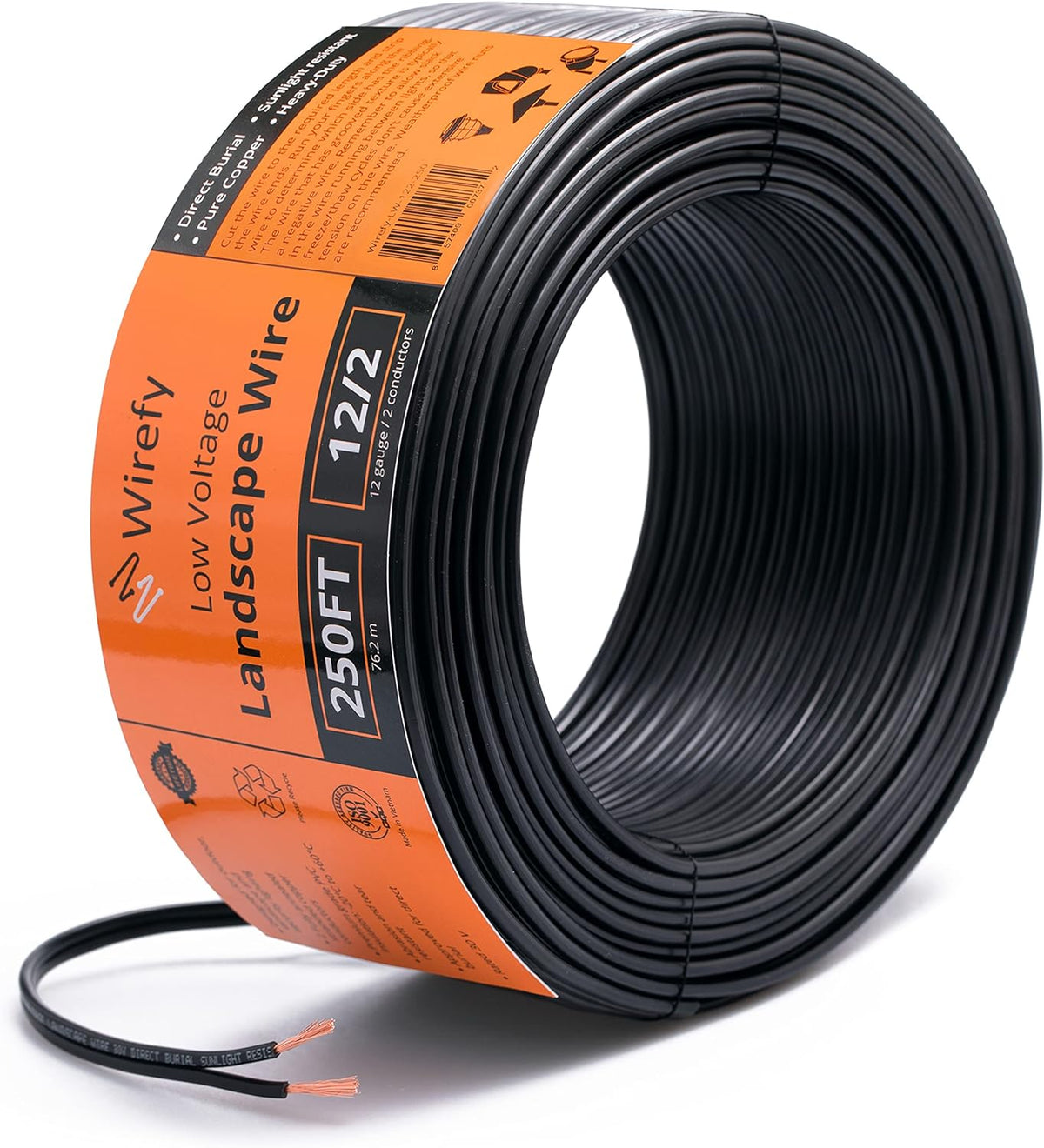 12-Gauge 2-Conductor 250 Feet Direct Burial Landscape Lighting Wire P6772