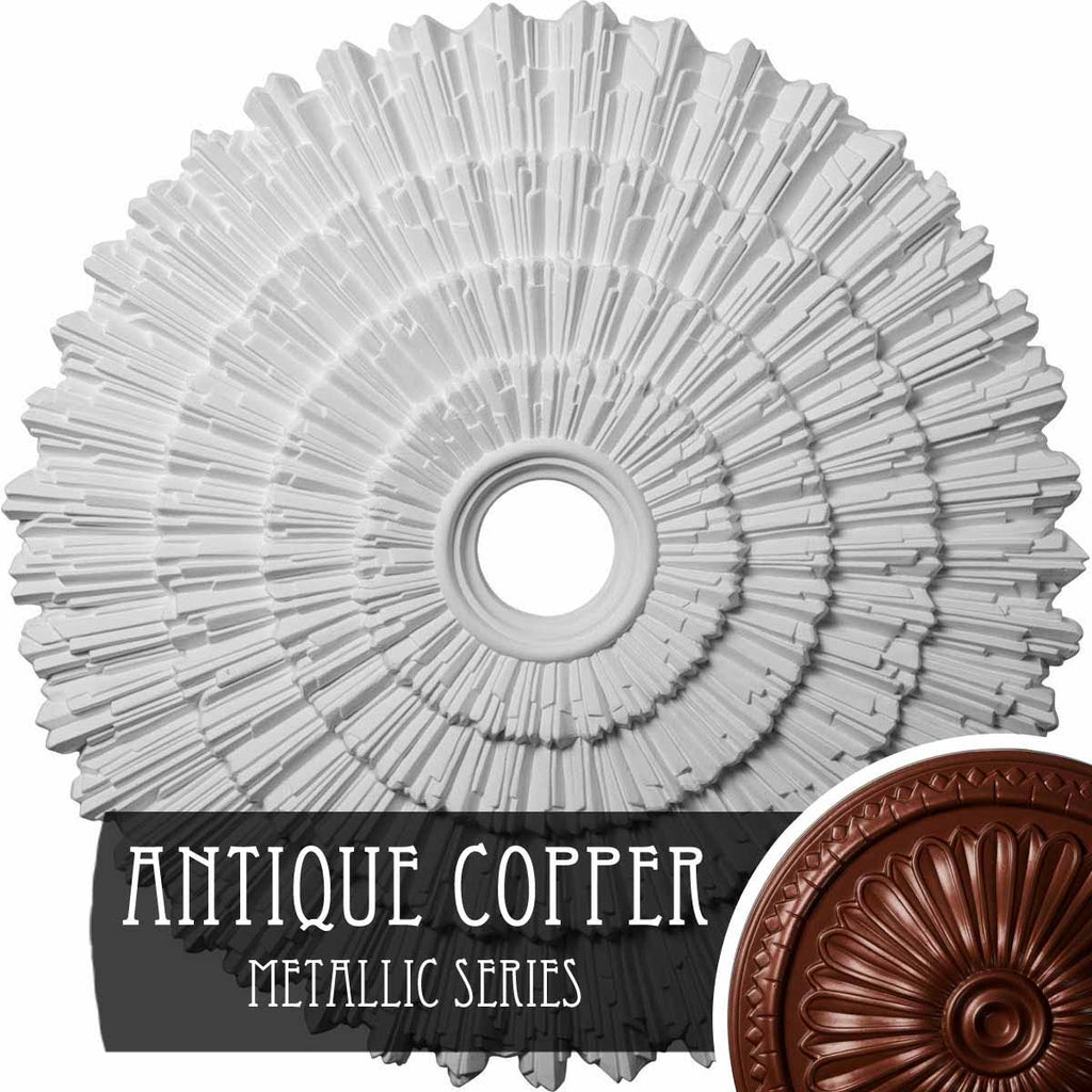 Hand-Painted Antique Copper Ceiling Medallion B25662