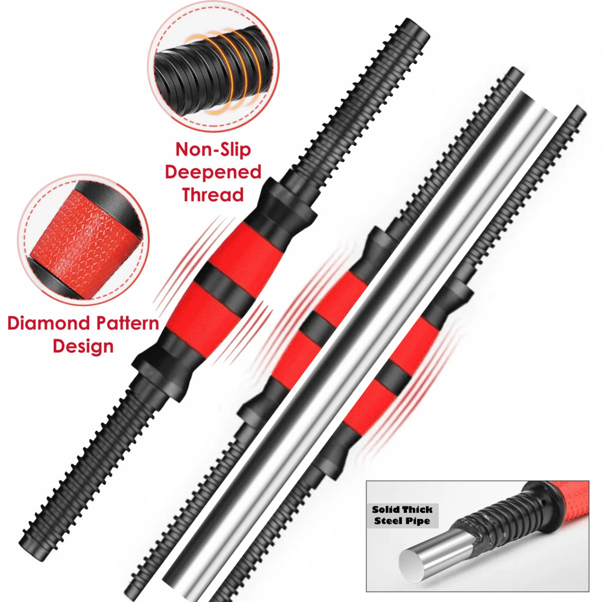66LB 2 in 1 Adjustable Dumbbell Set with Connecting Rod X4793