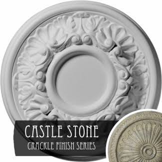 7 1/2 inch x 1 1/8 inch Hand-Painted Ceiling Medallion L368