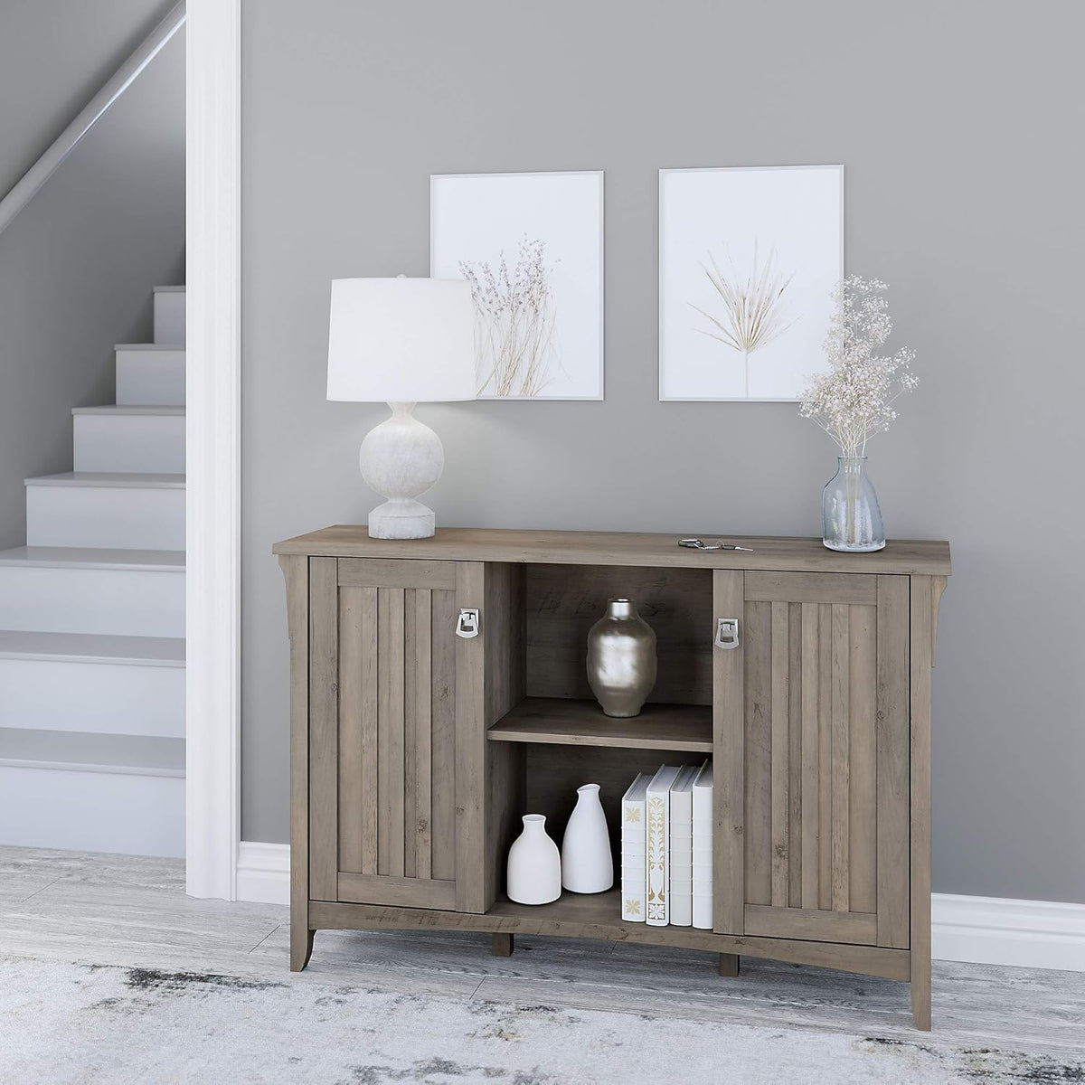 Accent Storage Cabinet with Doors, Driftwood Gray N130